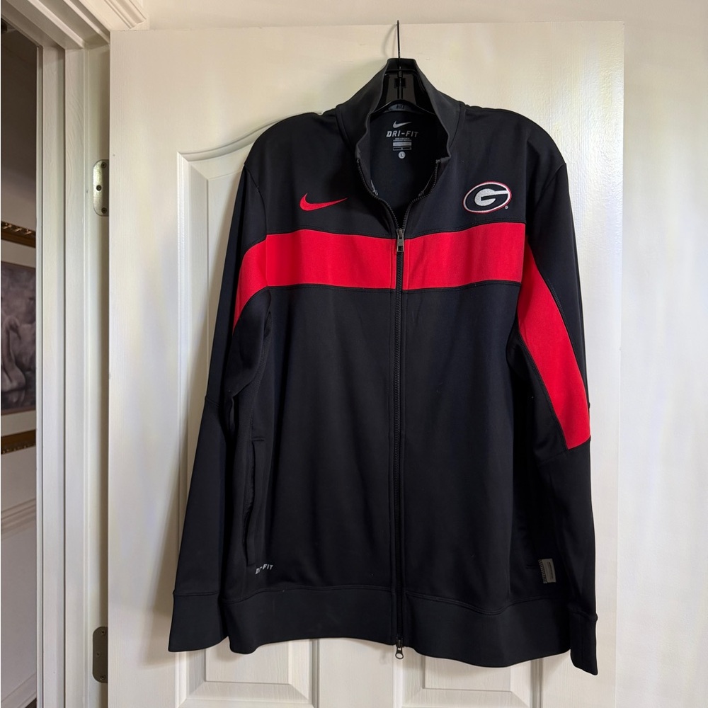 Georgia Nike Men's Black Jacket with Red Accents